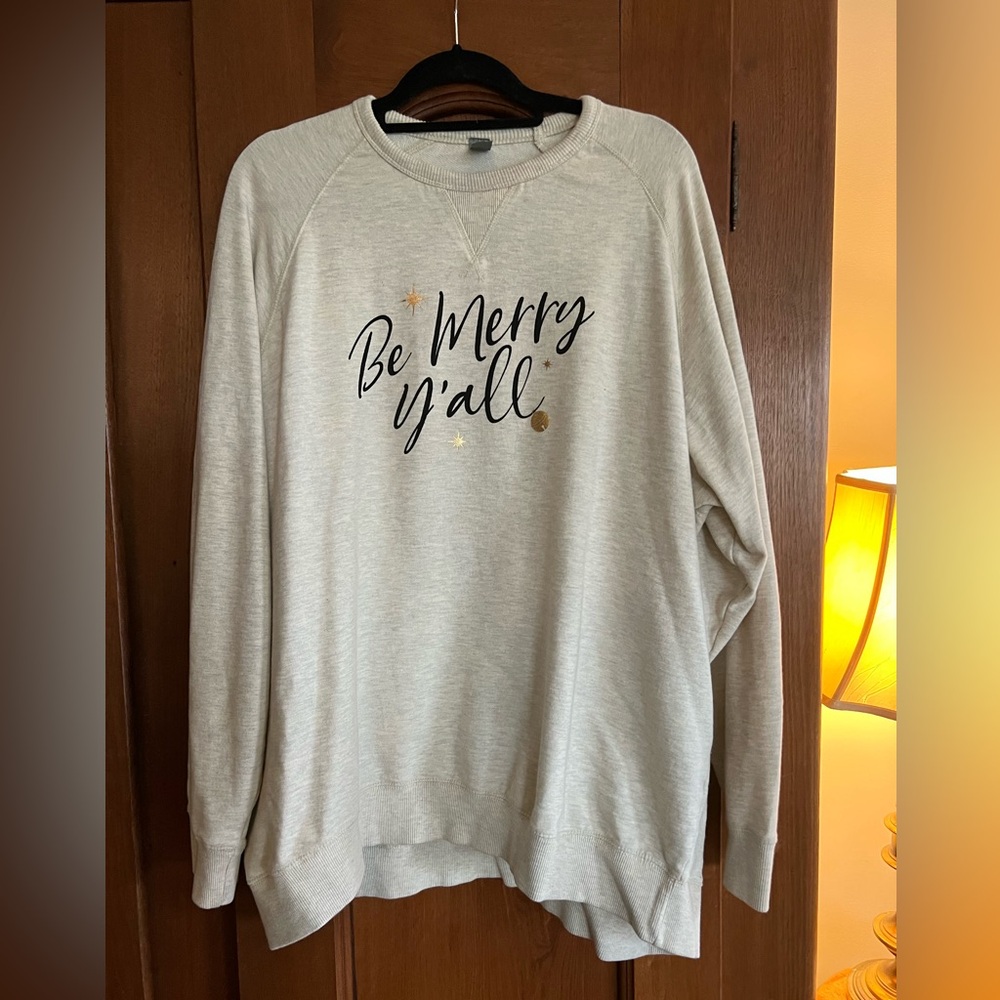 Be Merry Y'all Beige Sweatshirt